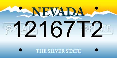 12167T2 Nevada License Plate