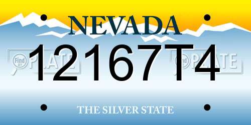 12167T4 Nevada License Plate