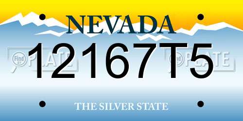 12167T5 Nevada License Plate