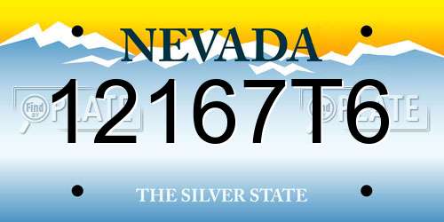 12167T6 Nevada License Plate