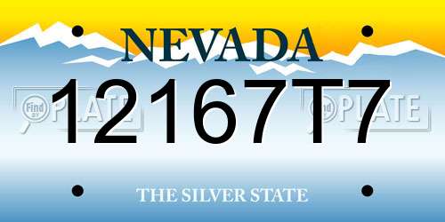 12167T7 Nevada License Plate