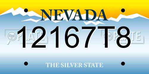 12167T8 Nevada License Plate