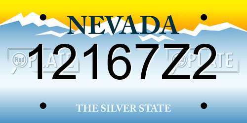 12167Z2 Nevada License Plate
