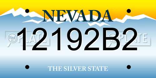 12192B2 Nevada License Plate