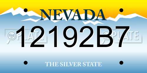 12192B7 Nevada License Plate