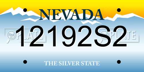 12192S2 Nevada License Plate
