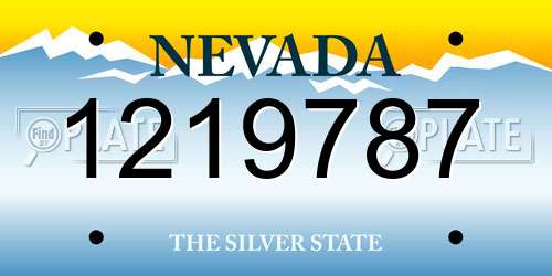 1219787 Nevada License Plate
