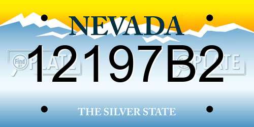 12197B2 Nevada License Plate