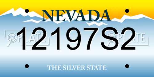 12197S2 Nevada License Plate