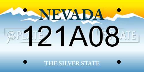 121A08 Nevada License Plate
