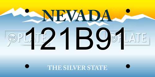 121B91 Nevada License Plate