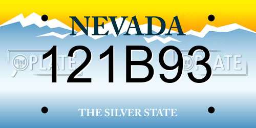 121B93 Nevada License Plate