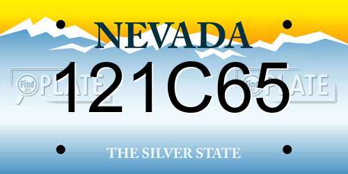 121C65 Nevada License Plate