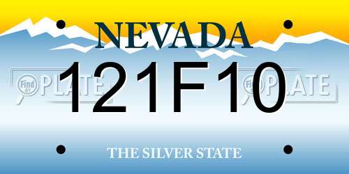 121F10 Nevada License Plate