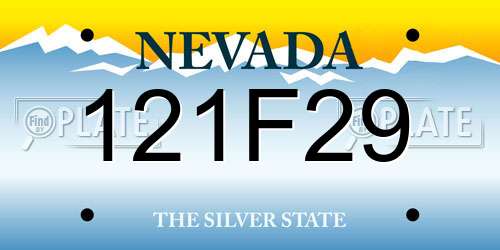121F29 Nevada License Plate