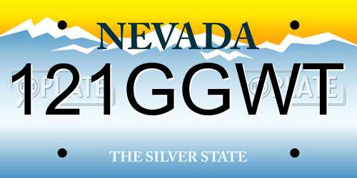 121GGWT Nevada License Plate