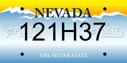 121H37 Nevada License Plate