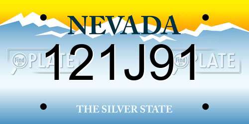 121J91 Nevada License Plate