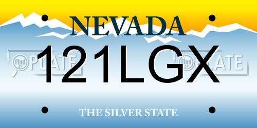 121LGX Nevada License Plate