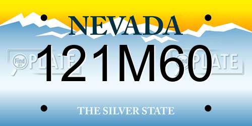 121M60 Nevada License Plate