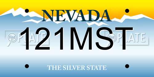 121MST Nevada License Plate