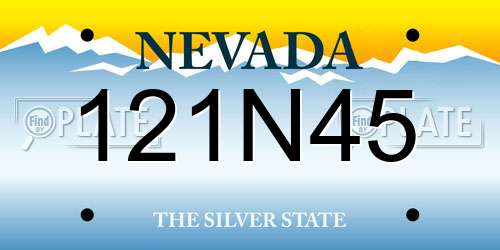 121N45 Nevada License Plate