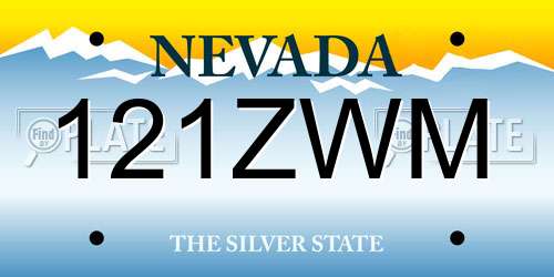 121ZWM Nevada License Plate