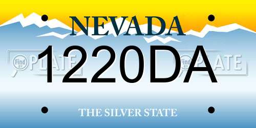 1220DA Nevada License Plate