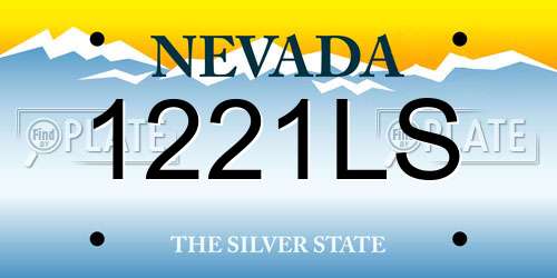 1221LS Nevada License Plate