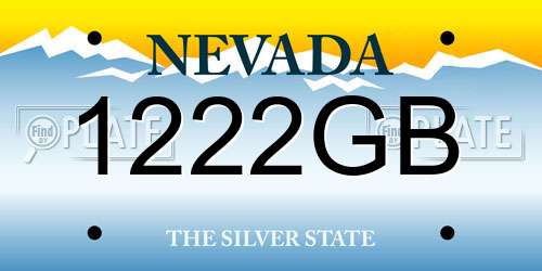 1222GB Nevada License Plate