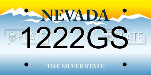 1222GS Nevada License Plate