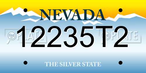 12235T2 Nevada License Plate