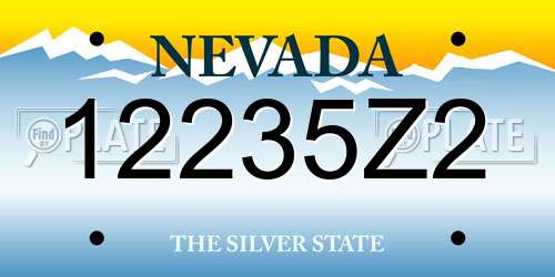 12235Z2 Nevada License Plate