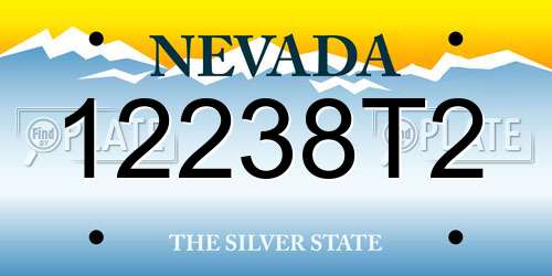 12238T2 Nevada License Plate
