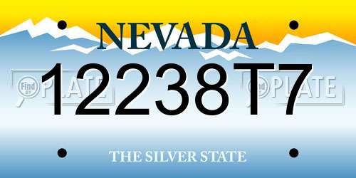 12238T7 Nevada License Plate