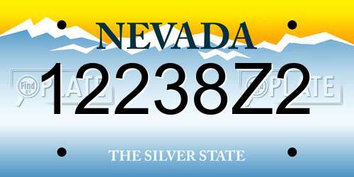12238Z2 Nevada License Plate