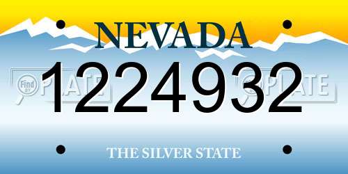 1224932 Nevada License Plate
