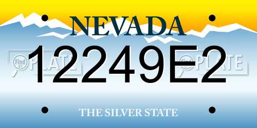 12249E2 Nevada License Plate