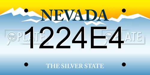 1224E4 Nevada License Plate