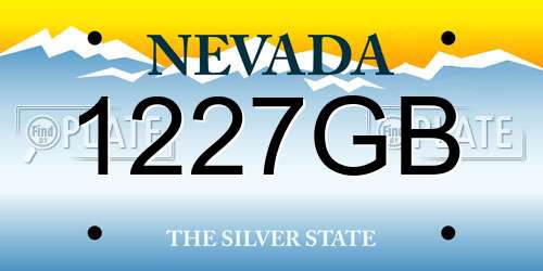 1227GB Nevada License Plate