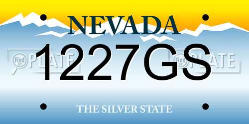 1227GS Nevada License Plate