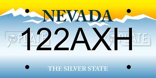 122AXH Nevada License Plate