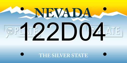122D04 Nevada License Plate