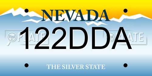 122DDA Nevada License Plate