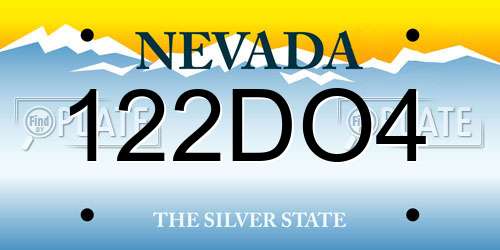 122DO4 Nevada License Plate
