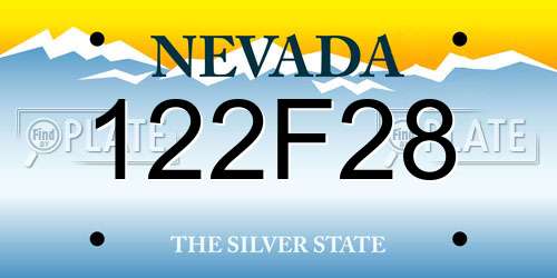 122F28 Nevada License Plate
