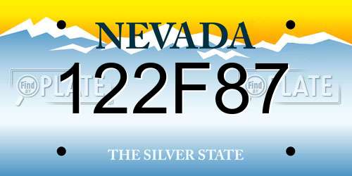 122F87 Nevada License Plate