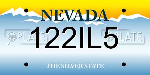 122IL5 Nevada License Plate
