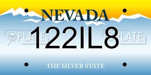 122IL8 Nevada License Plate
