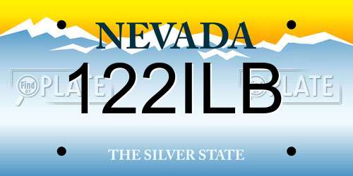 122ILB Nevada License Plate